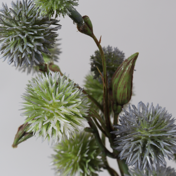 20 Inch Artificial Echinops Stem - Grey Green