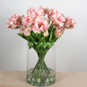 79 cm Artificial Pink Tulip Bouquet with 36 Stems in Glass Vase