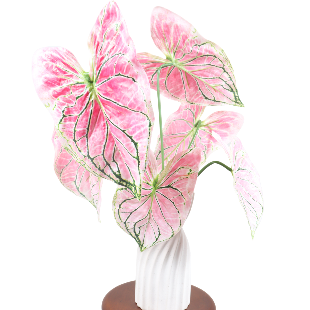 74cm Artificial Pink Veined Caladium Plant