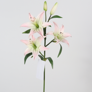 Artificial Pink Lily Stem with Buds