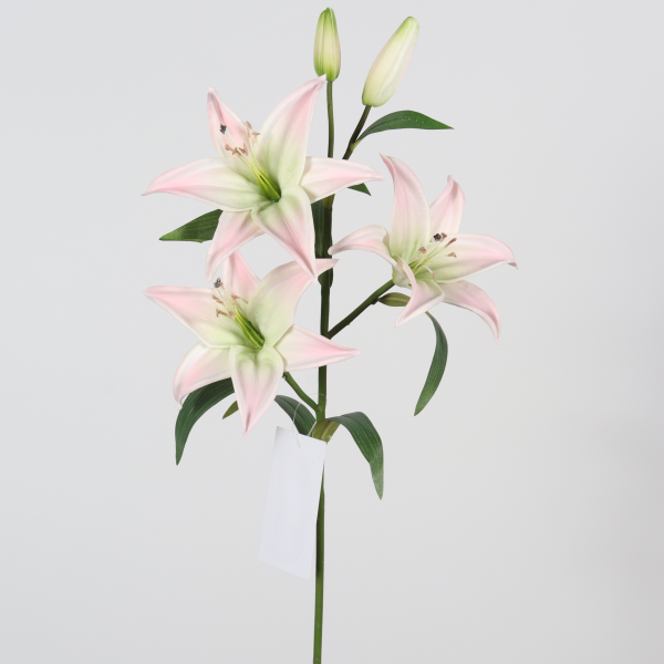 Artificial Pink Lily Stem with Buds