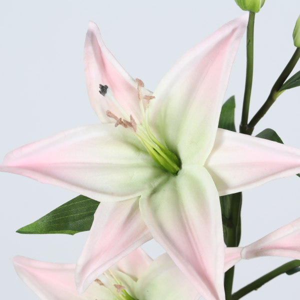 Artificial Pink Lily Stem with Buds